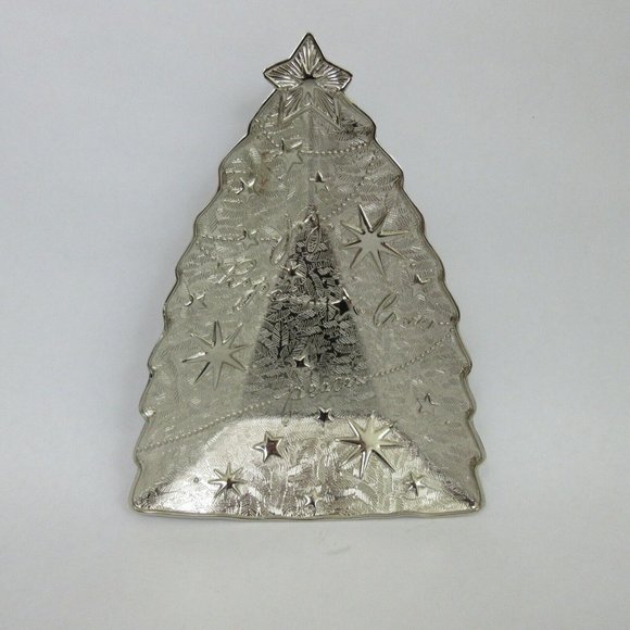 International Silver Co Christmas Tree Shape Candy Trinket Dish 8.5" x 6.5" New! - Picture 4 of 7